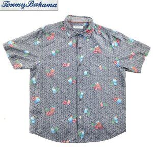 Tommy Bahama Coconut Point Tiki Mug Shirt Island Zone Cocktails Men's Large